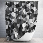 Modern grijs mozaïekpatroon douchegordijn
