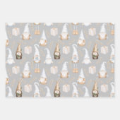 Modern grijs neutraal gnoompatroon inpakpapier vel (Voorkant 3)