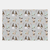 Modern grijs neutraal gnoompatroon inpakpapier vel (Voorkant 2)