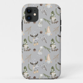 Modern grijs neutraal kerstpatroon Case-Mate iPhone case