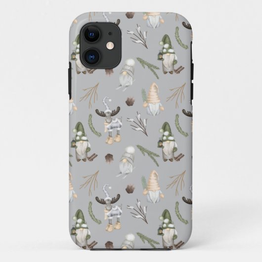 Modern grijs neutraal kerstpatroon Case-Mate iPhone case (Achterkant)