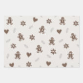 Modern grijs neutraal peperkoek patroon inpakpapier vel (Voorkant 2)