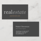 Modern grijs onroerend goed standaard Visitekaartj Visitekaartje (Voorkant / Achterkant)