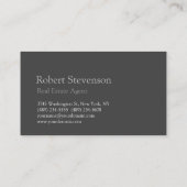 Modern grijs onroerend goed standaard Visitekaartj Visitekaartje (Achterkant)