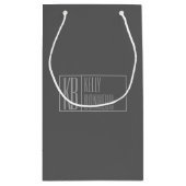 Modern, grijs op donkergrijs, Initialen en naams L Klein Cadeauzakje (Achterkant)