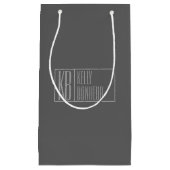 Modern, grijs op donkergrijs, Initialen en naams L Klein Cadeauzakje (Voorkant)