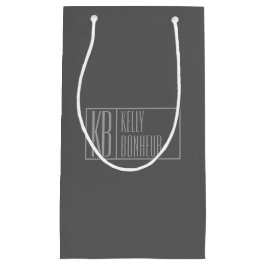 Modern, grijs op donkergrijs, Initialen en naams L Klein Cadeauzakje