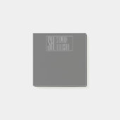 Modern, grijs op donkergrijs, Initialen en naams L Post-it® Notes (Voorkant)