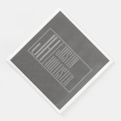 Modern, grijs op donkergrijs, Initialen en naams L Servet (Hoek)