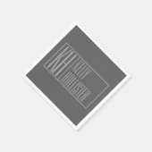 Modern, grijs op donkergrijs, Initialen en naams L Servet (Hoek)