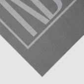 Modern, grijs op donkergrijs, Initialen en naams L Tissuepapier (Detail)