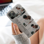 Modern grijs paar namen 3 foto's collage raster Case-Mate iPhone case<br><div class="desc">Moderne grijze paren noemen 4 foto's collage grid,  een perfecte gave voor een paar of beste vrienden.</div>
