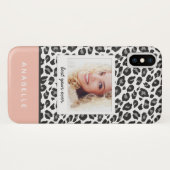 Modern grijs & perzik luipaard print foto Case-Mate iPhone case (Achterkant (horizontaal))