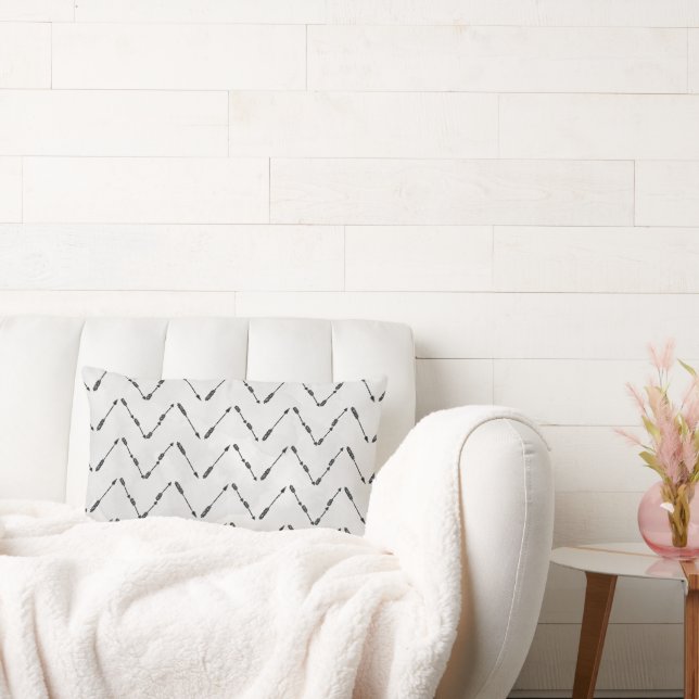 Modern grijs pijl patroon ontwerp kussen (Bank)