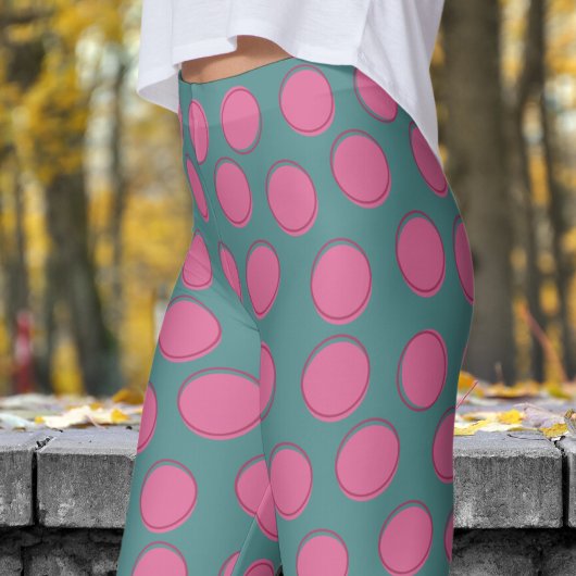 Modern grijs polka dot patroon leggings