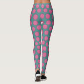 Modern grijs polka dot patroon leggings (Achterkant)