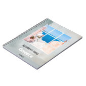 Modern grijs reisdagboek Uw foto en tekst Notitieboek (Linkerzijde)