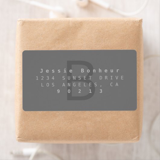 Modern grijs retouradres etiket (Insitu)