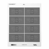 Modern grijs retouradres etiket (Full Sheet)