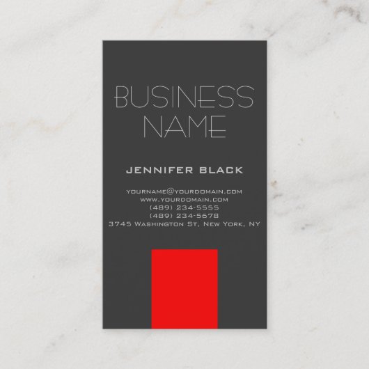 Modern grijs rood consultant Visitekaartje (Voorkant)