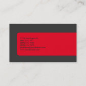 Modern grijs rood strepe Visitekaartje (Achterkant)