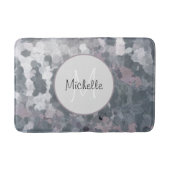 Modern grijs roze Abstracte cirkels Monogram Badmat (Voorkant)