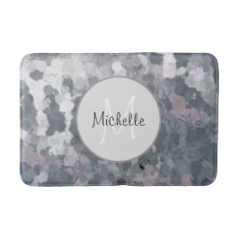Modern grijs roze Abstracte cirkels Monogram Badmat