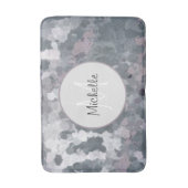 Modern grijs roze Abstracte cirkels Monogram Badmat (Voorkant Verticaal)