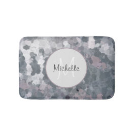 Modern grijs roze Abstracte cirkels Monogram Badmat