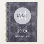 Modern grijs roze cirkels geometrisch monogram planner (Voorkant)