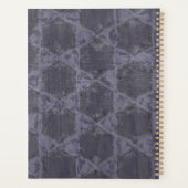 Modern grijs roze cirkels geometrisch monogram planner (Achterkant)