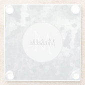 Modern grijs roze cirkels mammogram personaliseren glazen onderzetter (Achterkant)