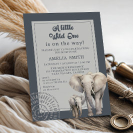 Modern grijs safari Baby shower Kaart