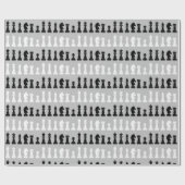 Modern grijs schaakstuk spel patroon cadeaupapier (Vlak)