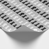Modern grijs schaakstuk spel patroon cadeaupapier (Hoek)