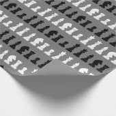 Modern grijs schaakstuk spel patroon cadeaupapier (Hoek)