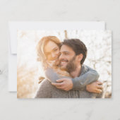 Modern grijs schrijven foto bruiloft save the date (Achterkant)