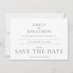 Modern grijs schrijven foto bruiloft save the date