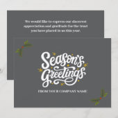 Modern Grijs Seizoen Groeten Zakelijk Feestdagenkaart (Voorkant / Achterkant)