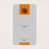 Modern Grijs Sinaasappel Logo QR Code Kledingstuk  Visitekaartje (Voorkant)