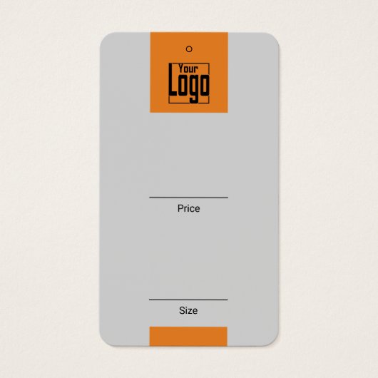 Modern Grijs Sinaasappel Logo QR Code Kledingstuk  Visitekaartje (Voorkant)