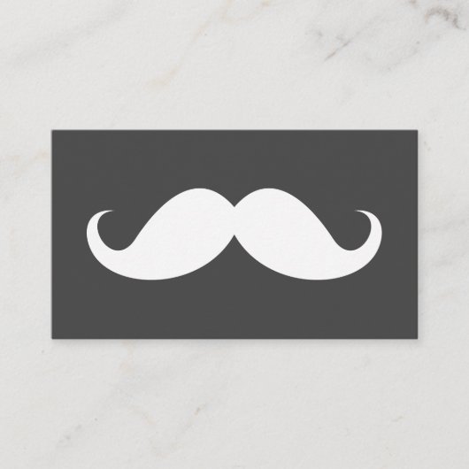 Modern grijs snor professioneel visitekaartje (Voorkant)