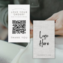 Modern grijs stof logo QR-code laat een review ach