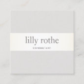 Modern grijs Taupe Stripe Professioneel Vierkant Vierkante Visitekaartje (Voorkant)