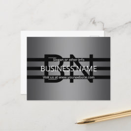Modern grijs verloop en horizontale zwarte strepen briefkaart