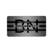 Modern grijs verloop en horizontale zwarte strepen etiket (Voorkant)