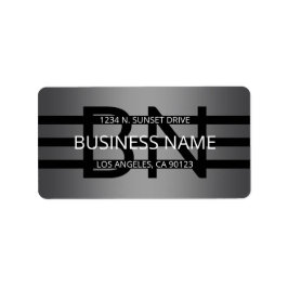 Modern grijs verloop en horizontale zwarte strepen etiket