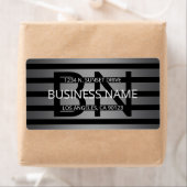 Modern grijs verloop en horizontale zwarte strepen etiket (Insitu)