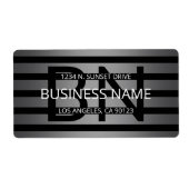 Modern grijs verloop en horizontale zwarte strepen etiket (Voorkant)