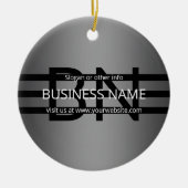 Modern grijs verloop en horizontale zwarte strepen keramisch ornament (Voorkant)